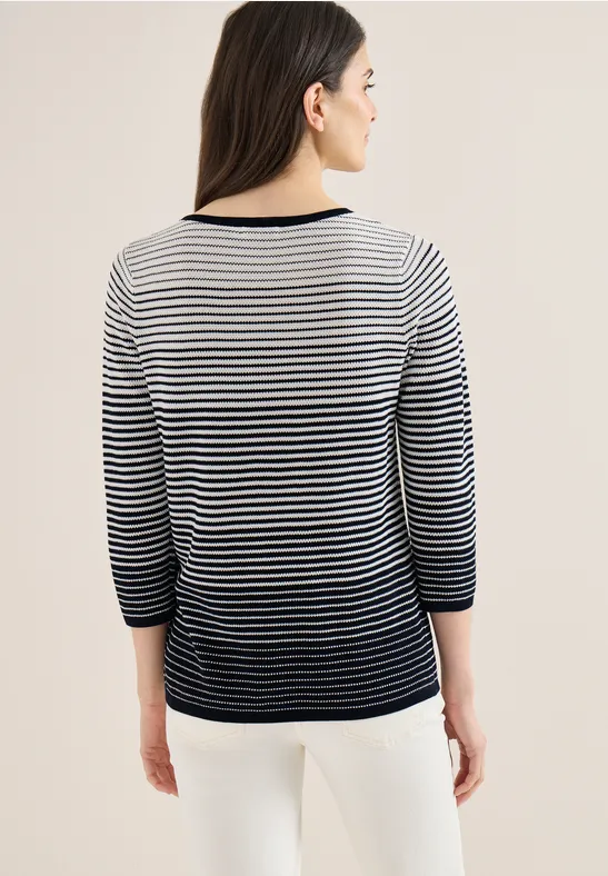 Pullover mit Rundhals und Streifen