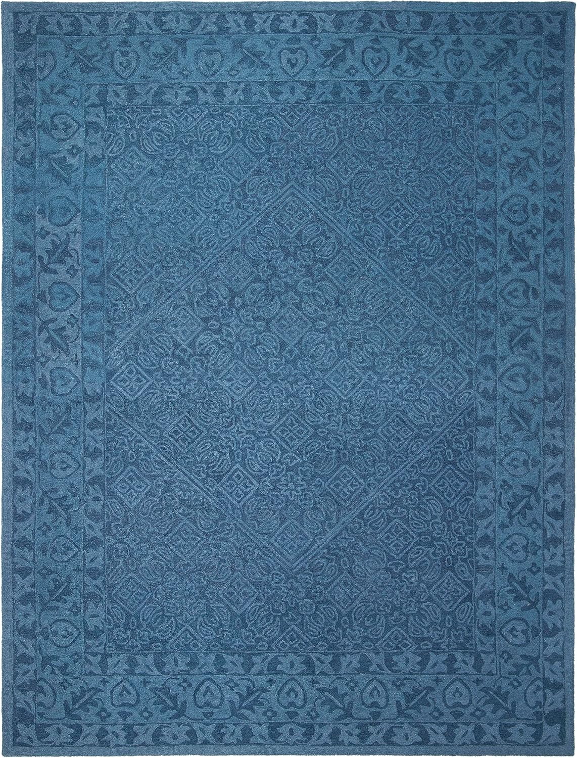 SAFAVIEH Area Rug 8x10 - Dip Dye Collection - Large - Navy Blue, Handmade Wool, Ideal for Living Room, Bedroom, Office, Dining Space (DDY151N)