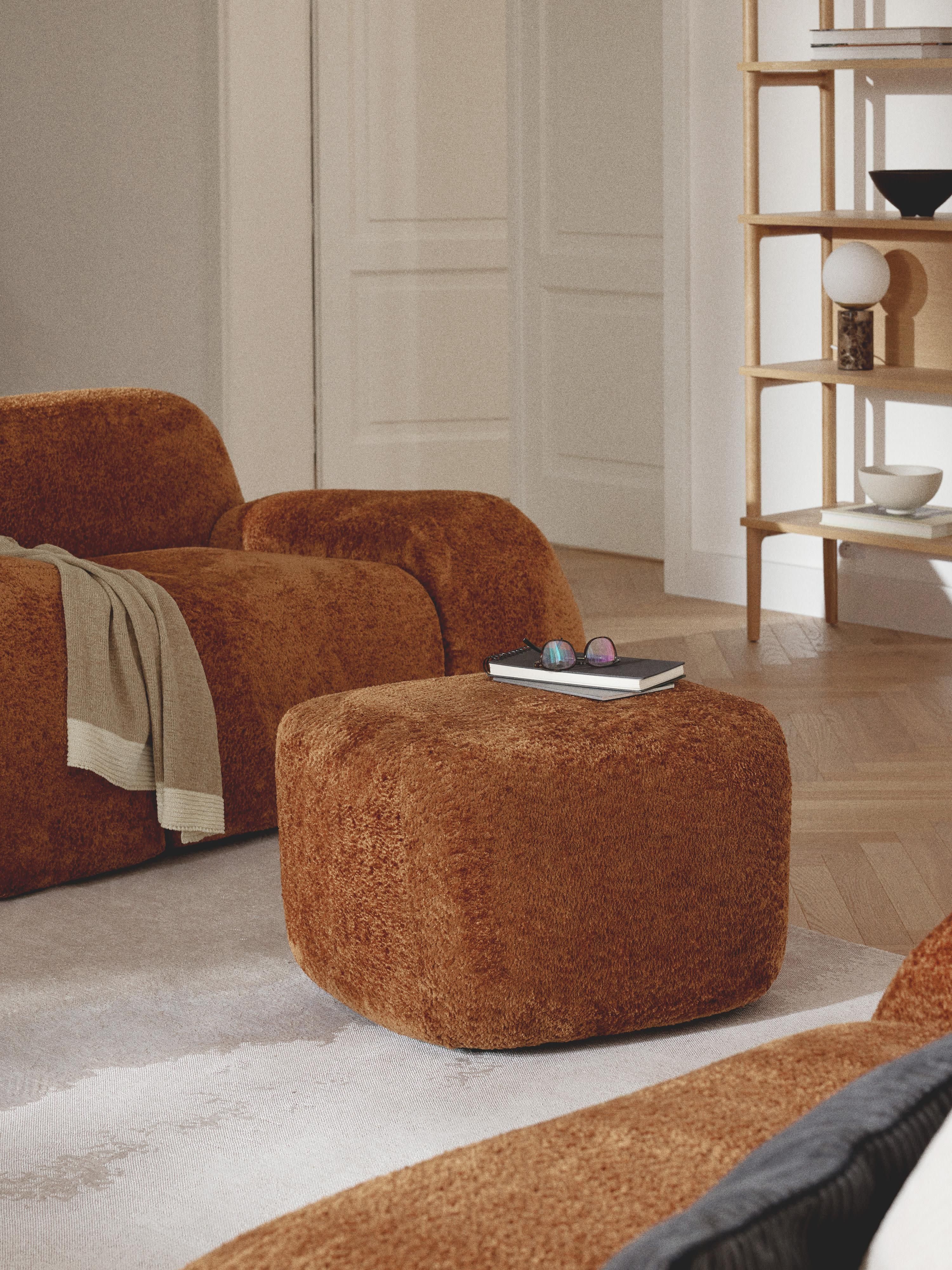 Sofa-Hocker Wolke aus Teddy-Bouclé