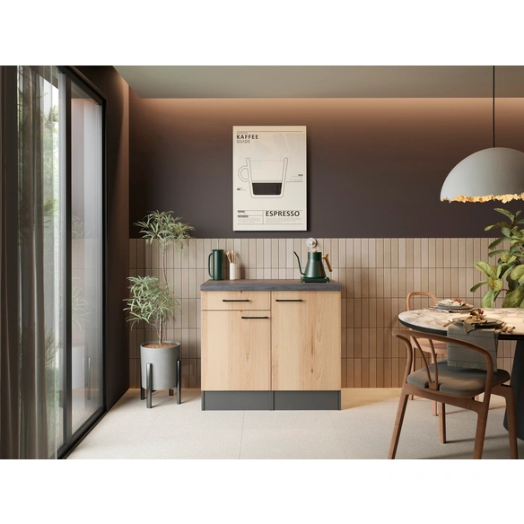 Buffetschrank, »Oliver«, LxBxH: 100x60x90 cm, eichefarben