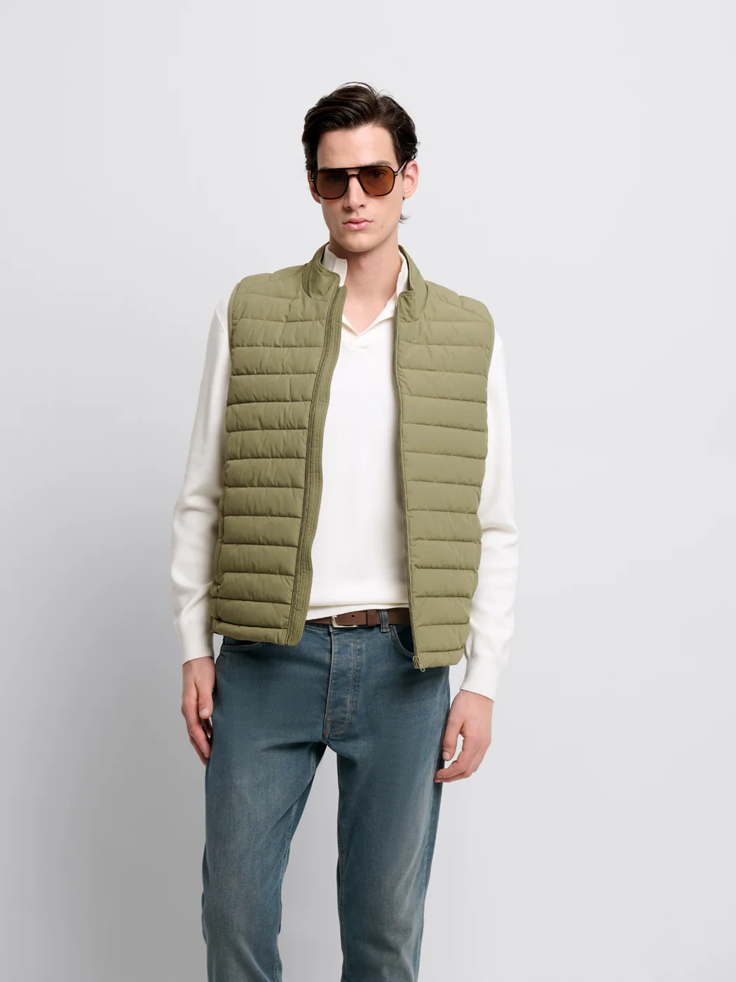 Doudoune sans manches col montant