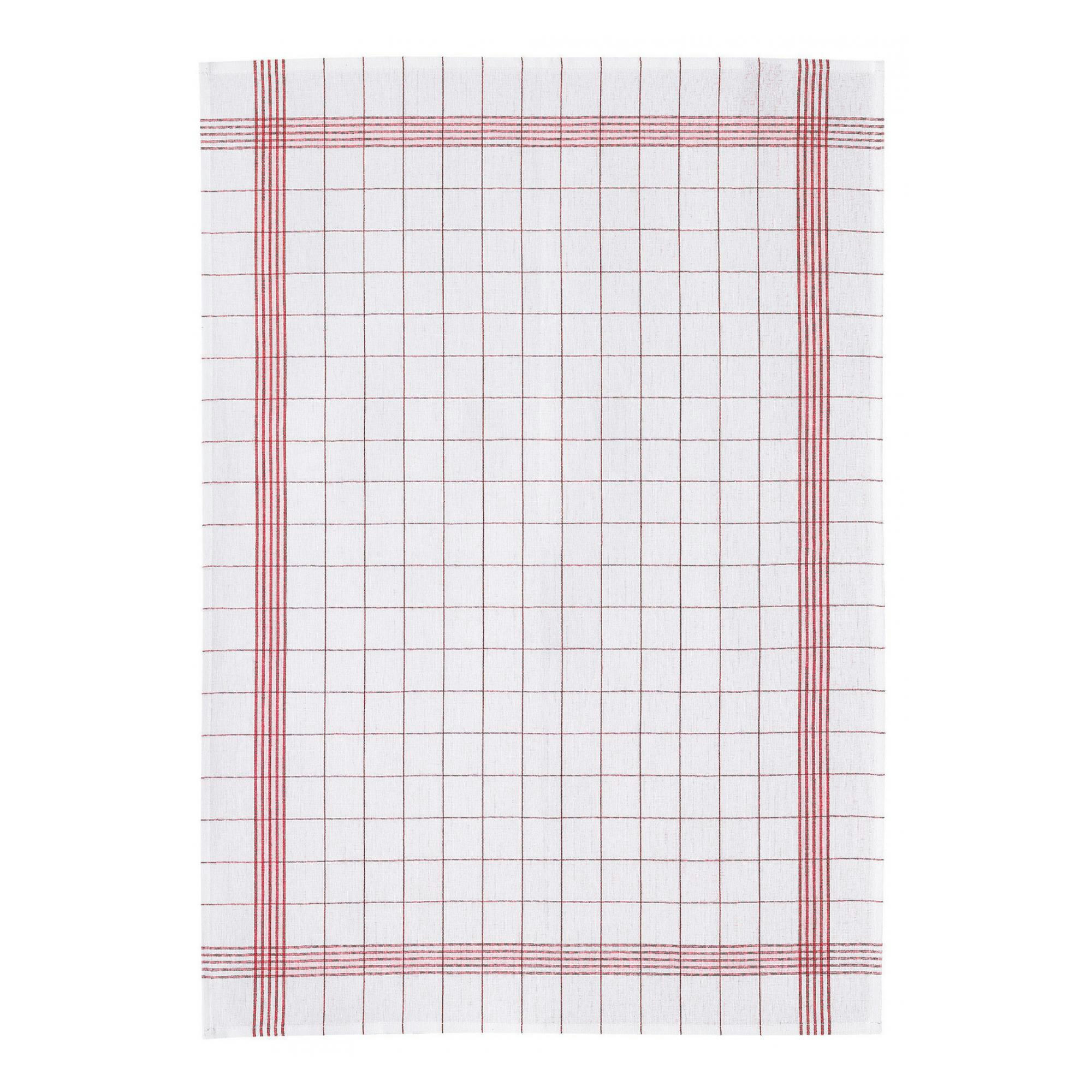 CARREAUX - Torchon metis  en coton rouge 55 x 75