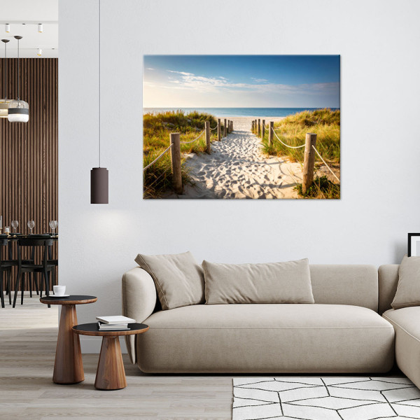 Obraz do salonu sypialni jadalni, Ścieżka na plażę Krajobraz morski 30x20