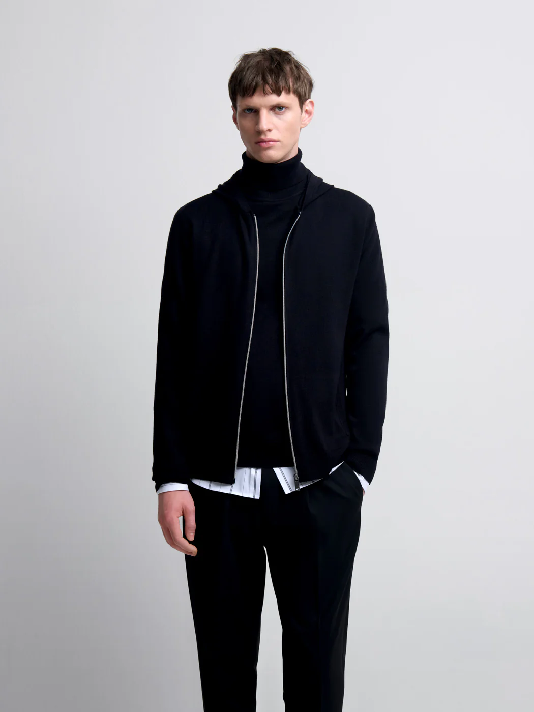 Cardigan zippé à capuche