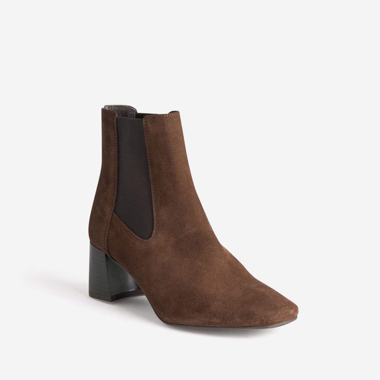 Chelsea boots marron cuir velours