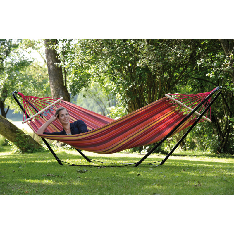 Hamac rayuré avec support en acier Vulcano 200 x 100 cm