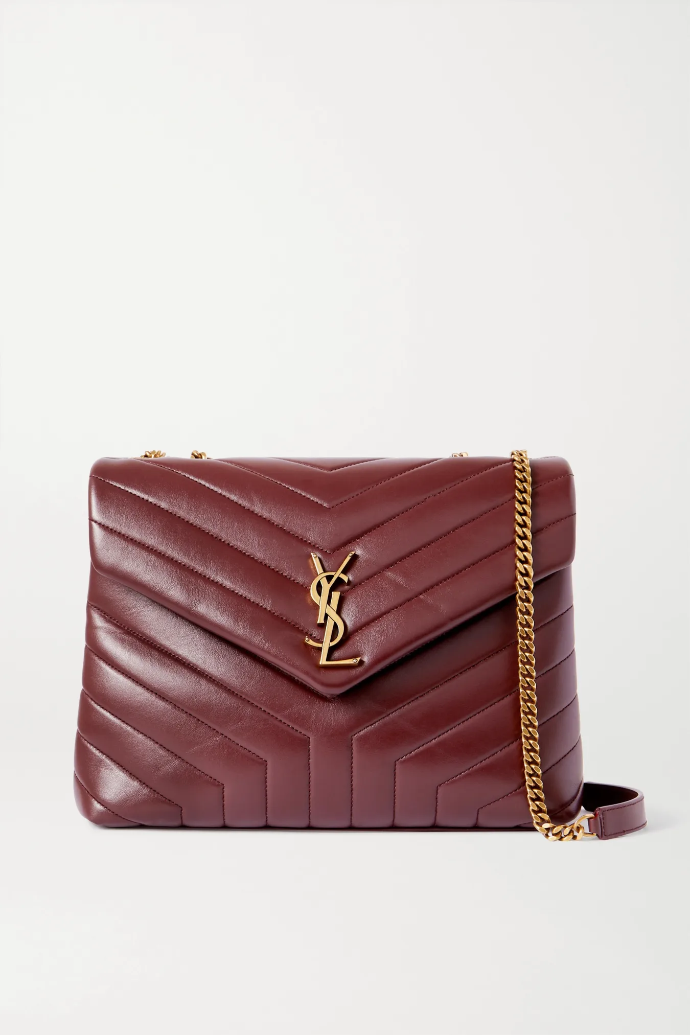 Saint Laurent Loulou medium quilted leather shoulder bag burgundy