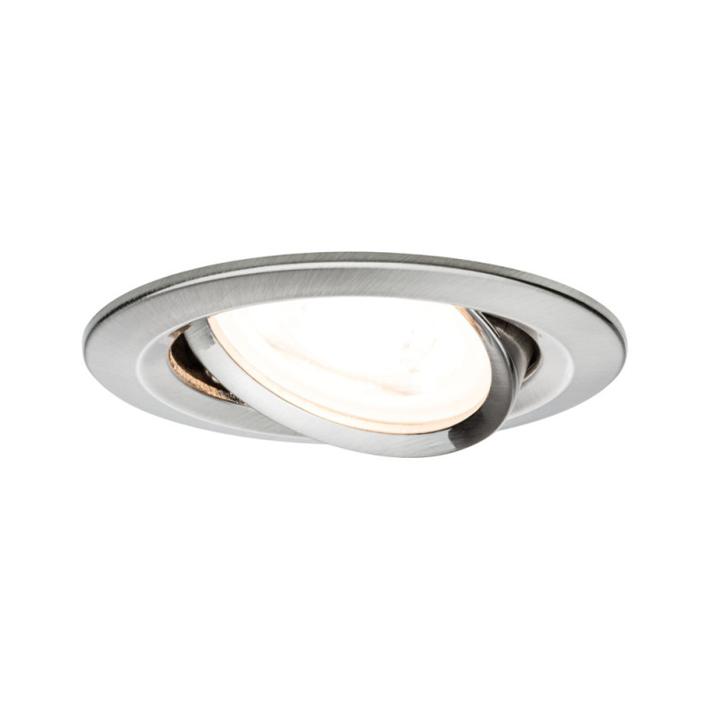 Spot encastrable LED Nova acier brossé GU10 blanc chaud IP23 6,5 W PAULMANN