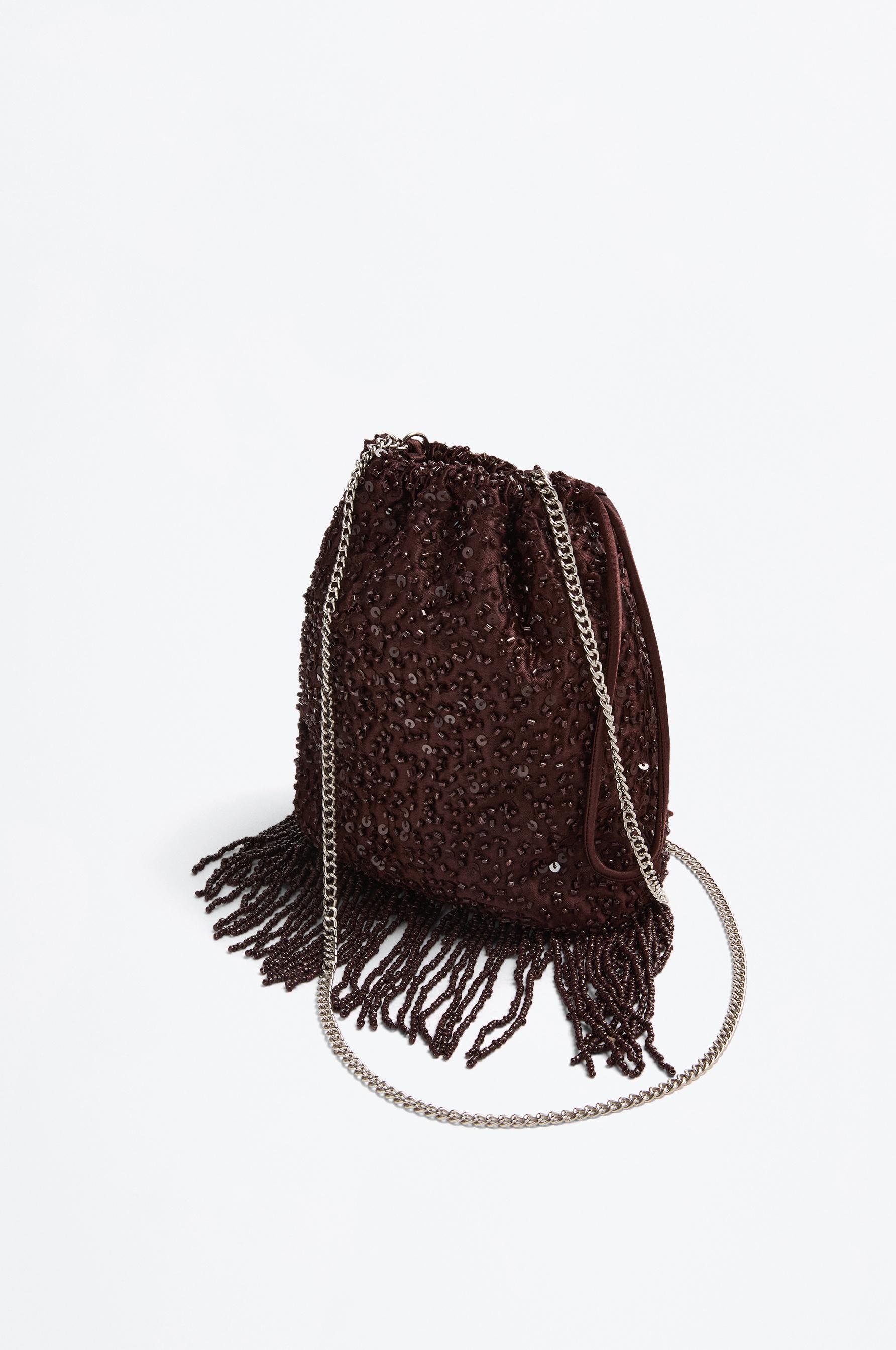 Bolso bombonera bandolera abalorios