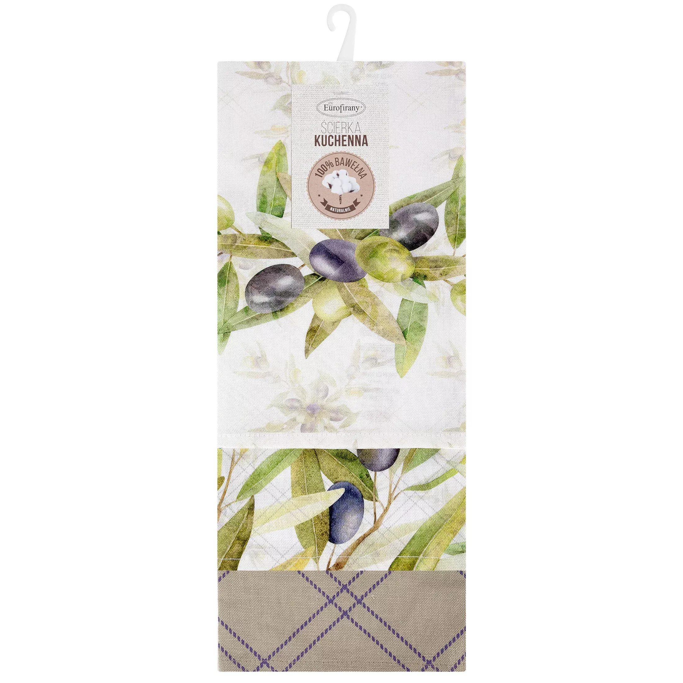 Komplet ściereczek kuchennych3szt 50x75 cm bawełniany kolor biały,zielony 200 g/m2OLIVE