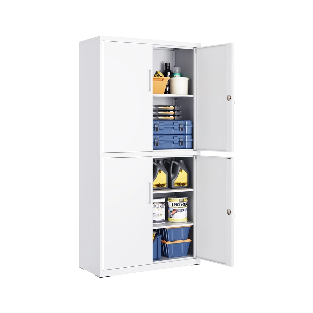 Armoire rangement étagères portes serrures métal