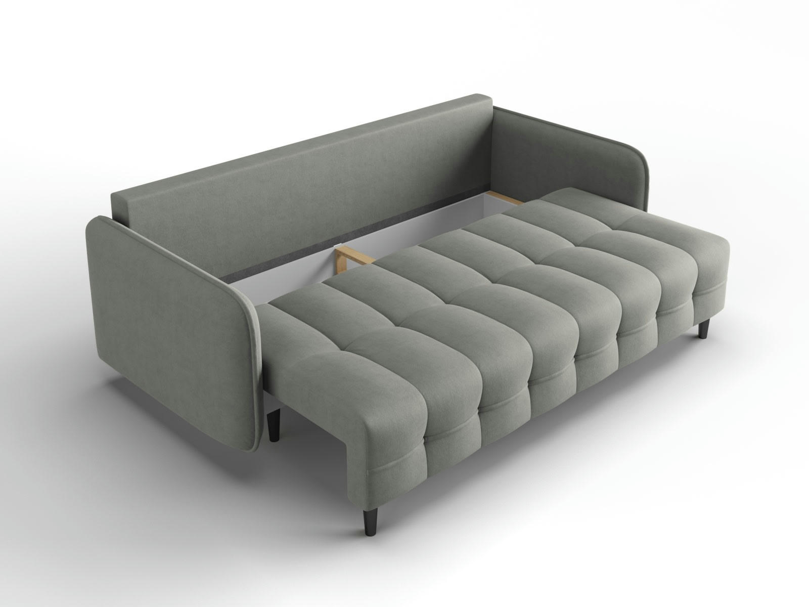 SCALETA - Canapé convertible 3 places en tissu structuré gris clair
