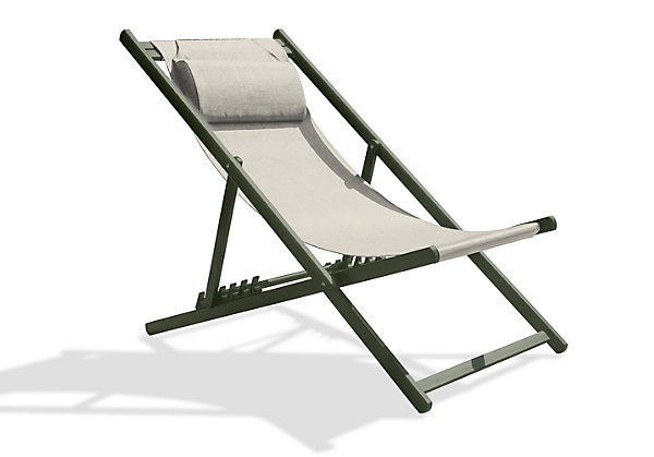 Chilienne pliante Julia aluminium vert kaki L.93/102 x l.58 cm City Garden