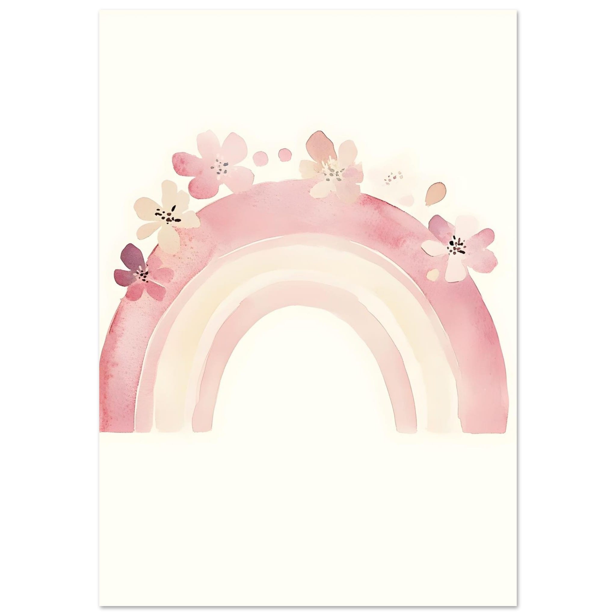 Artfulprints Poster Bloemen regenboog  - 70x100 cm - Meerkleurig
