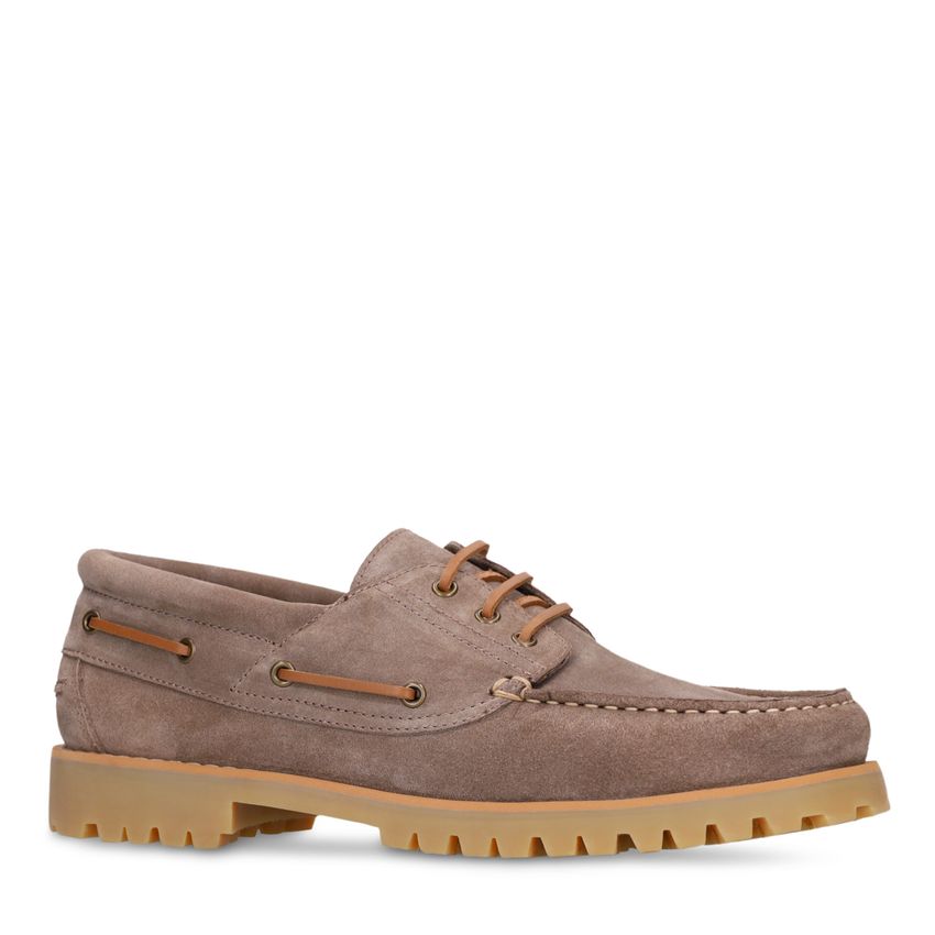 Manfield Beige suède bootschoenen