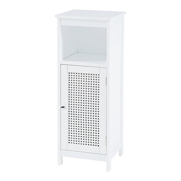 Armoire basse de salle de bain Karlsoey avec 1 porte MDF PVC 80 x 30 x 28 cm blanc en.casa