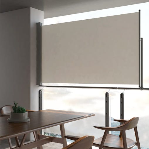 NNEVL Patio Retractable Side Awning 140 x 300 cm Cream