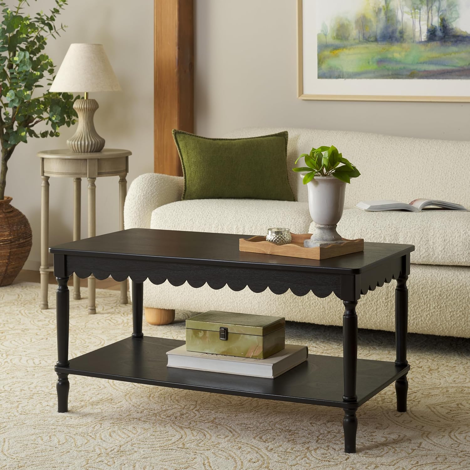SAFAVIEH Home Collection Haven Matte Black Coffee Table