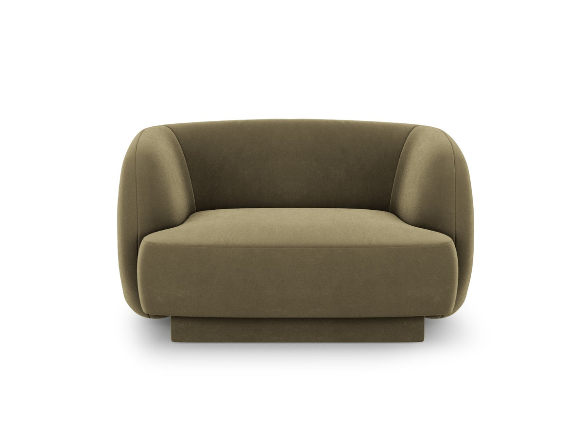 Micadoni Fauteuil Miley flueel, groente - 90x103x70cm