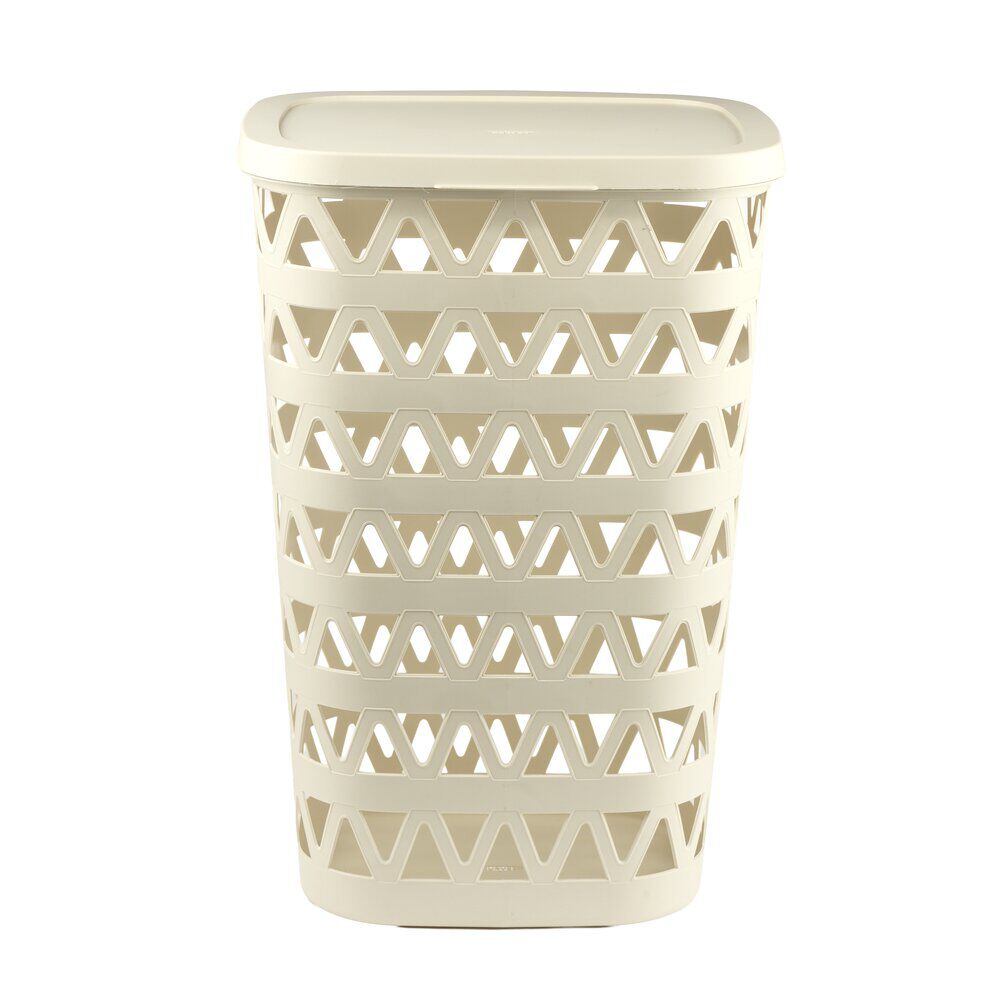 Coffre à linge Oceanna plastique blanc 55L