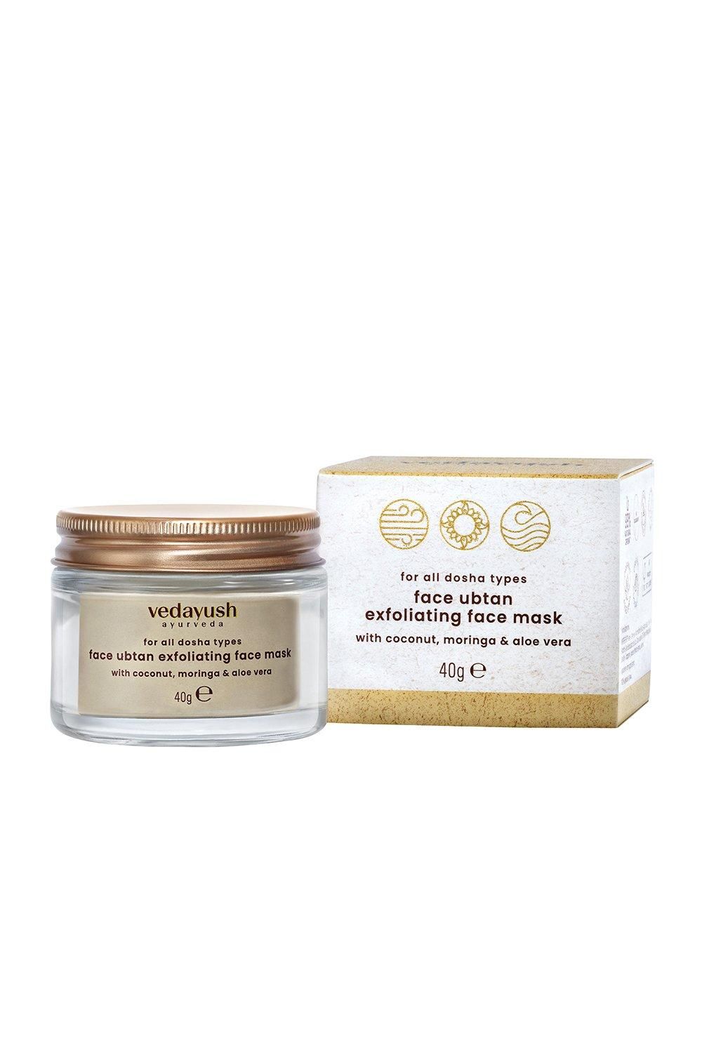 Vedayush Face Ubtan Exfoliating Face Mask with Coconut, Moringa & Aloe Vera 40g