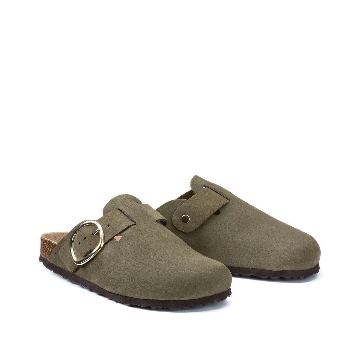 Mules sabots en cuir suédé
