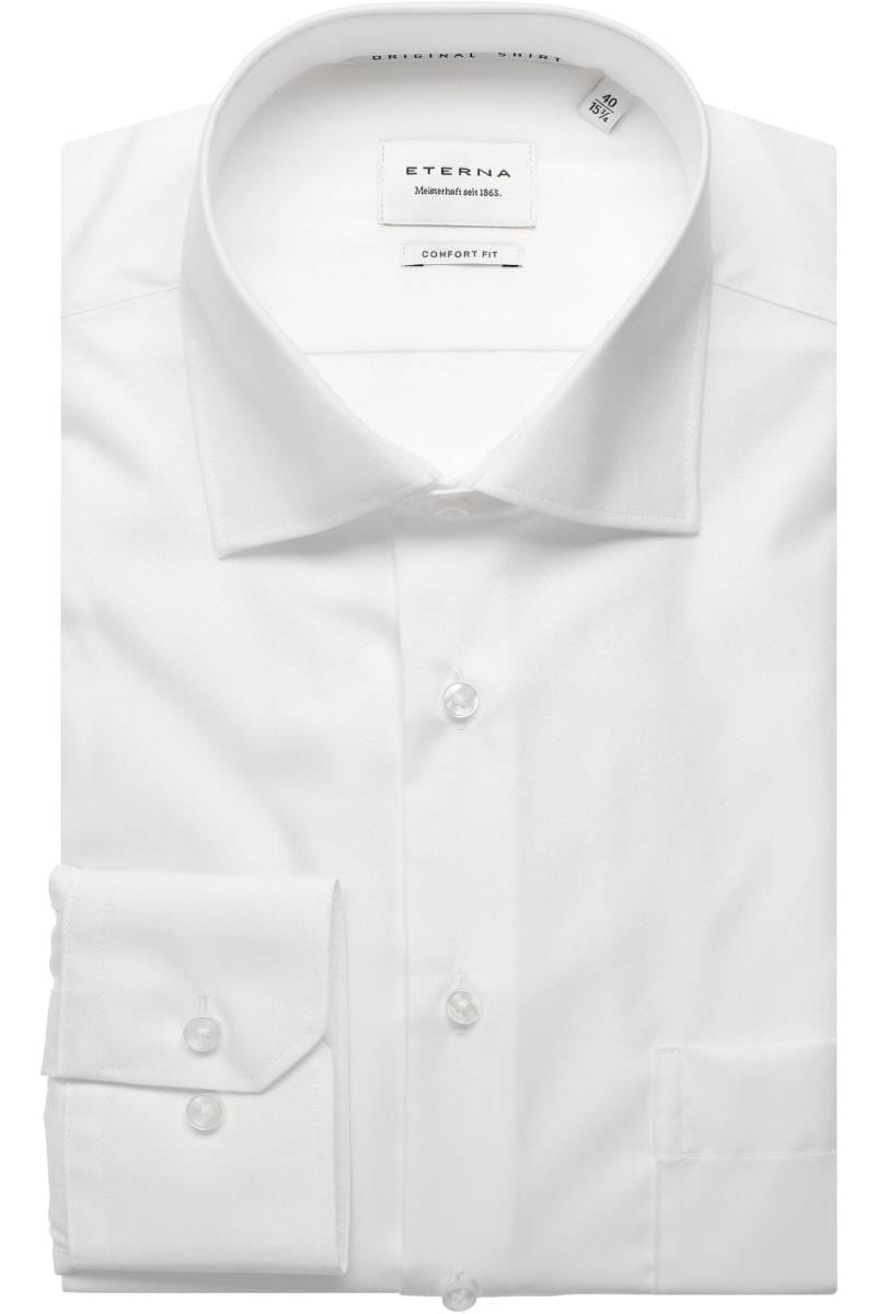 ETERNA Comfort Fit Hemd weiss, Einfarbig