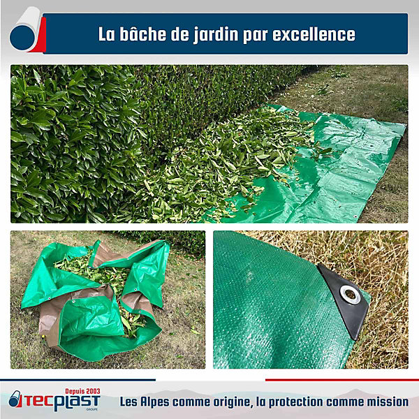 Pack Paysagiste CONFORT - 4 Bâches imperméables TECPLAST HQ250JD - 1,5x6m (x2)   2x3m (x1)   3x5m (x1) - PM2JD