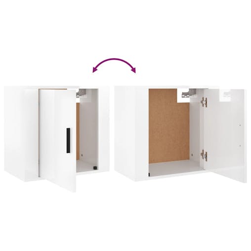 NNEVL Wall-mounted Bedside Cabinets 2 pcs High Gloss White 50x30x47cm