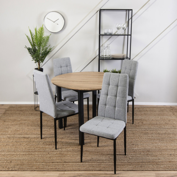 Krzesło Tapicerowane Do Jadalni Salonu Kuchni Kuchenne Loft Szare TEX