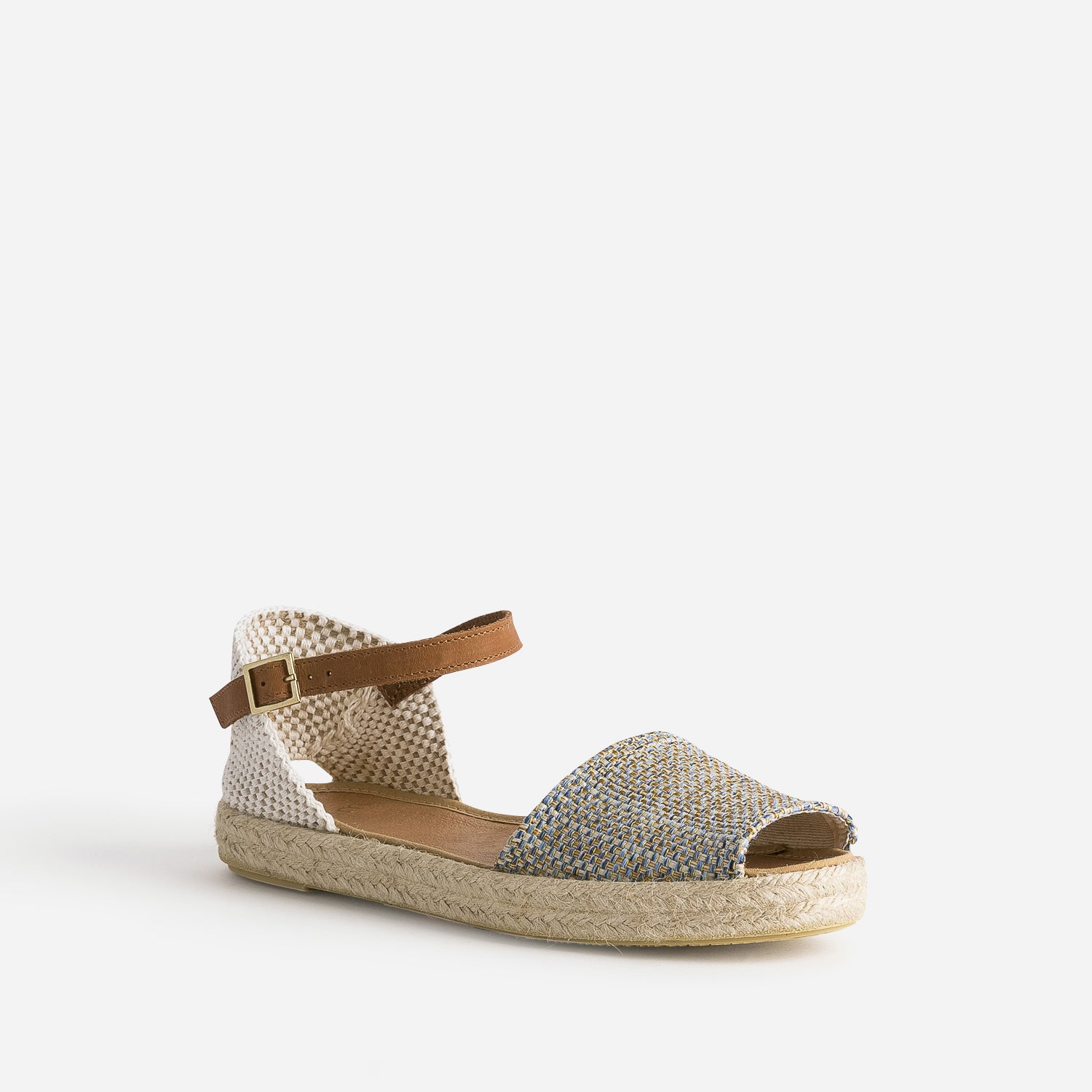 Espadrille bleue toile tressée