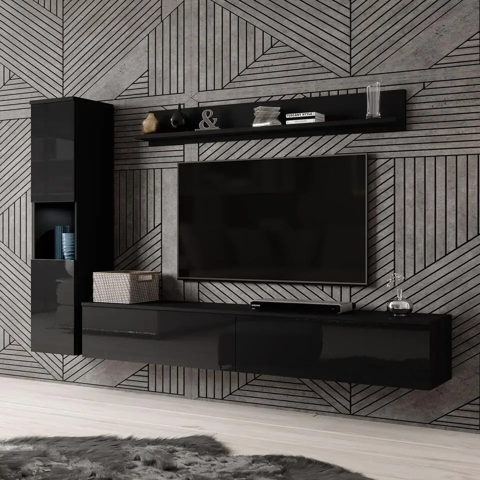 Meubella - Wandmeubel Pure - Zwart