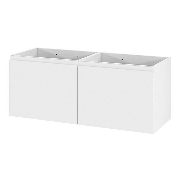 Ensemble sous vasque   plan vasque résine l.120 cm, blanc mat, GoodHome Levanna