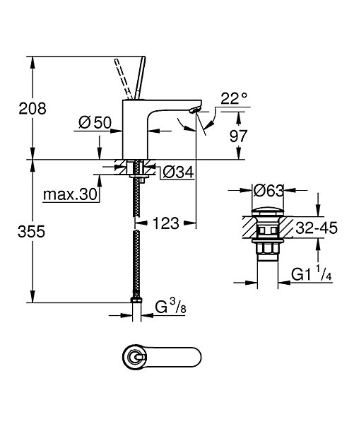 Mitigeur de lavabo chromé Get Joy M Grohe