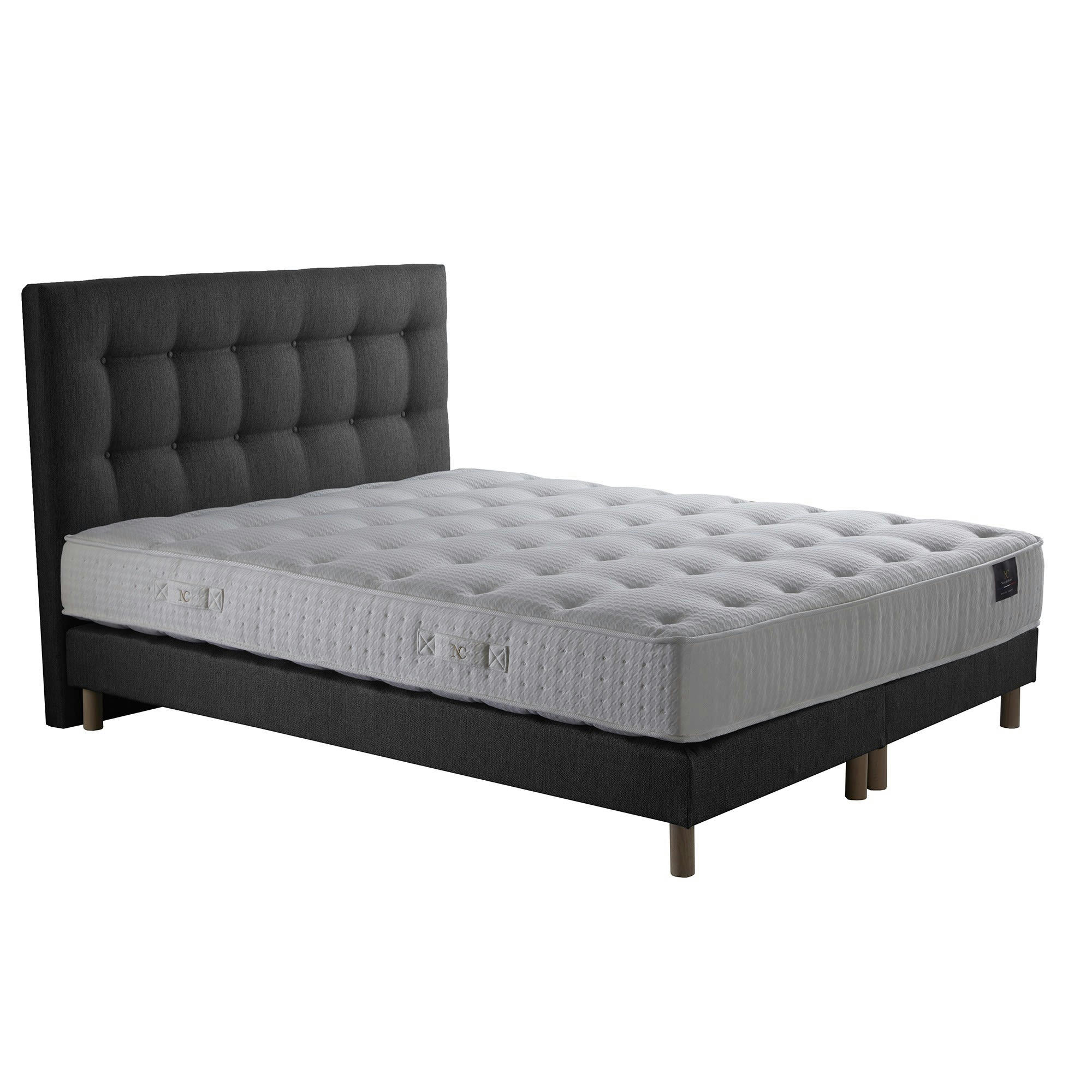 ASTRAL - Ensemble tête de lit Matelas mousse Mémoire de forme Anthracit 160x200