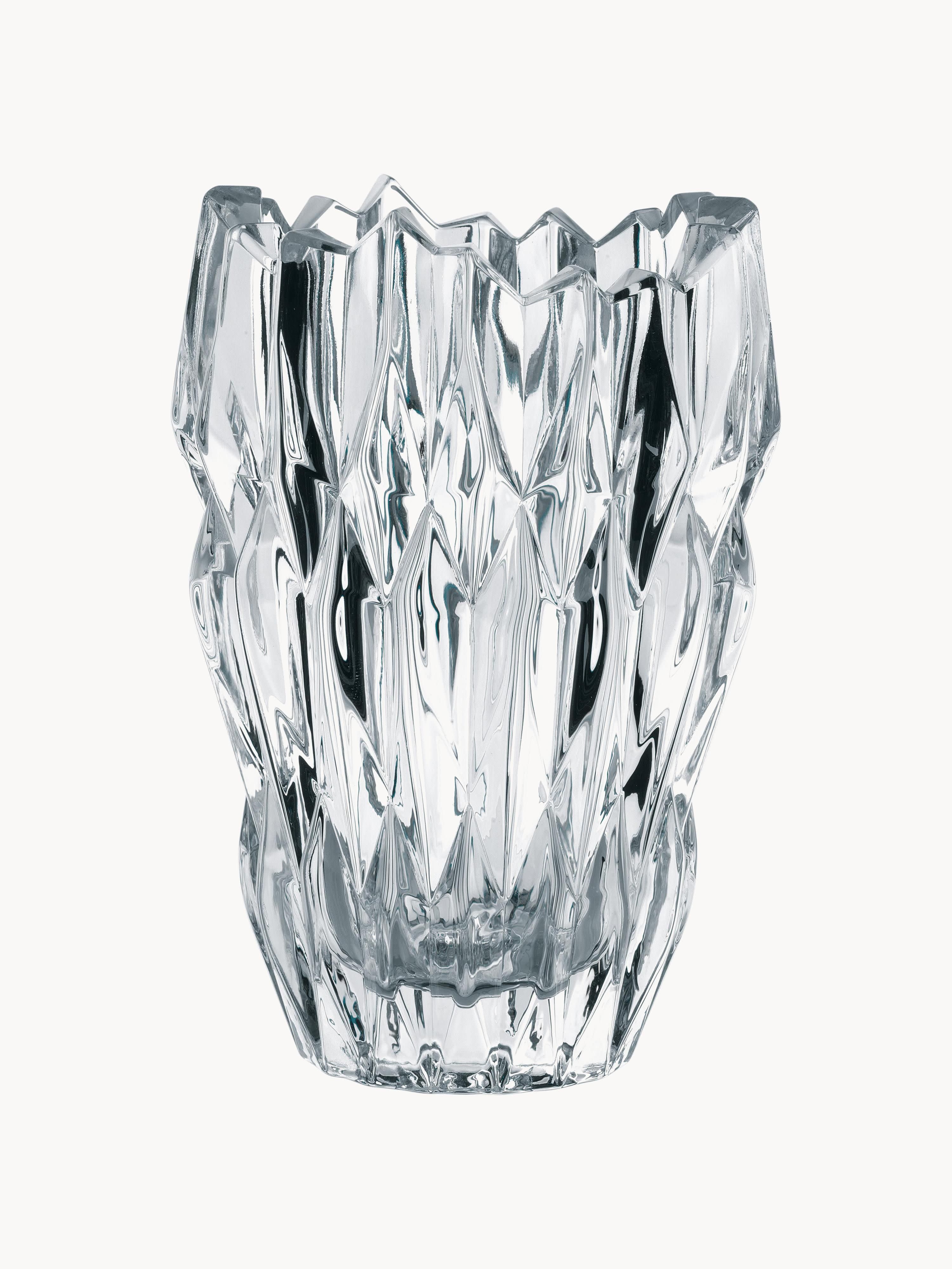 Kristall-Vase Quartz, H 16 cm