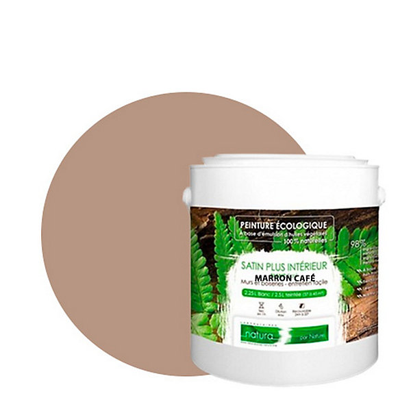 Marron Café Peinture interieur aspect satin Natura - Marron Cafe - 2.5L