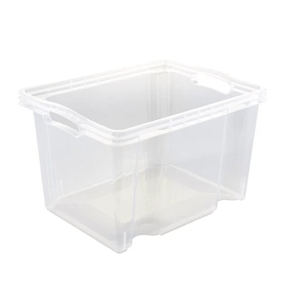 Caisse de rangement solide empilable 13,5 litres - Transparent