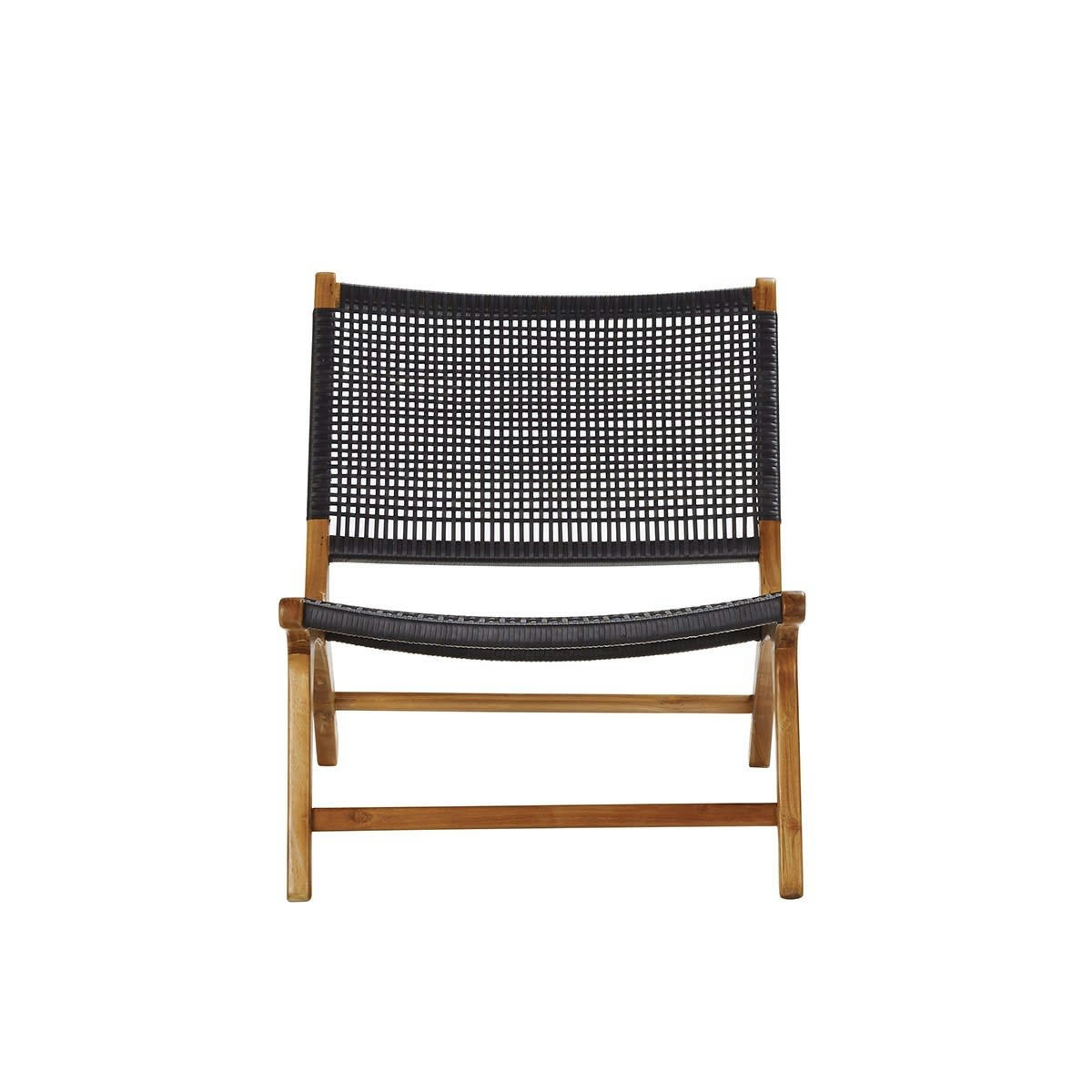 - Fauteuil en teck massif et tissage