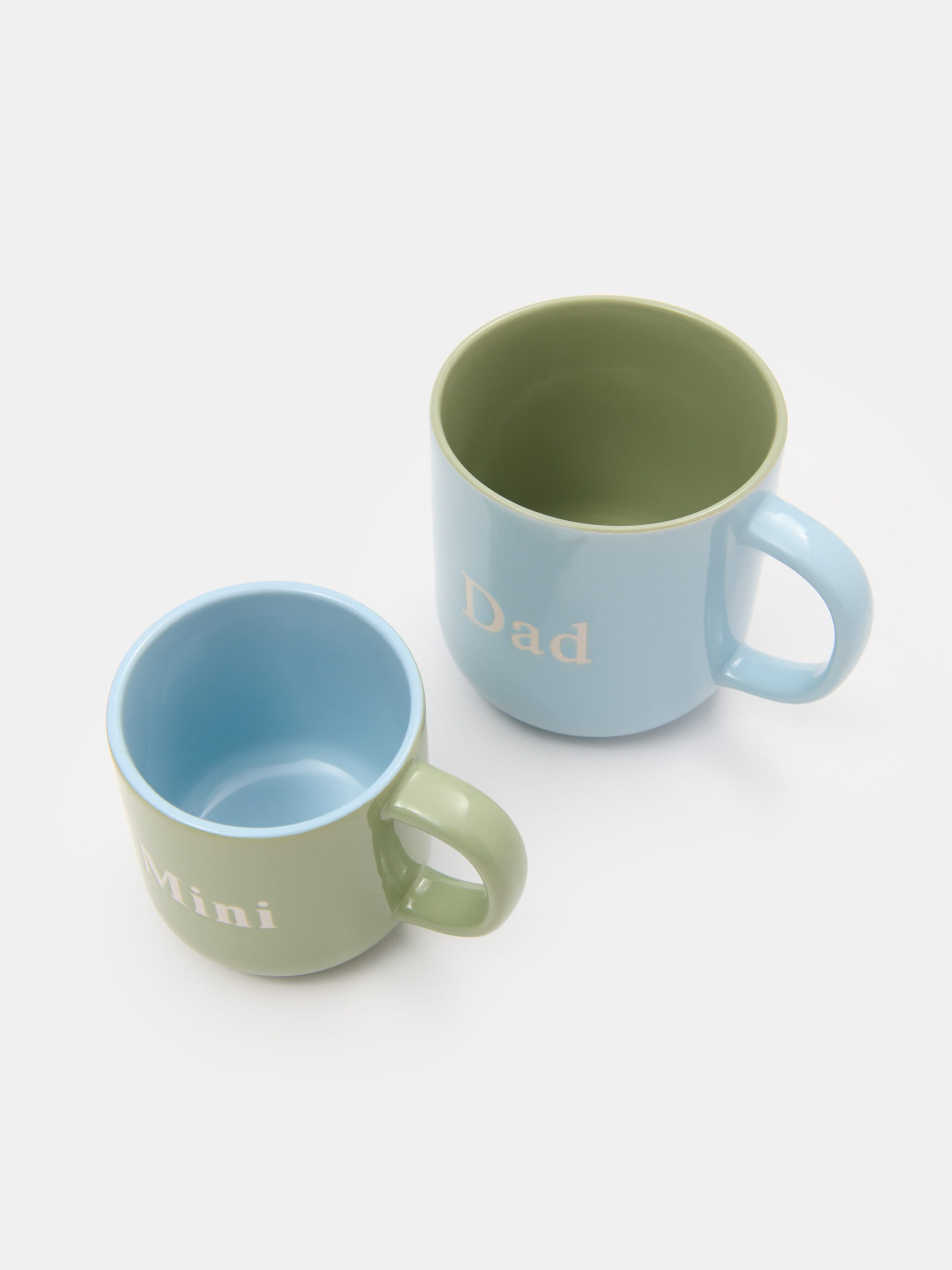 Zestaw kubków z napisem Dad i Mini