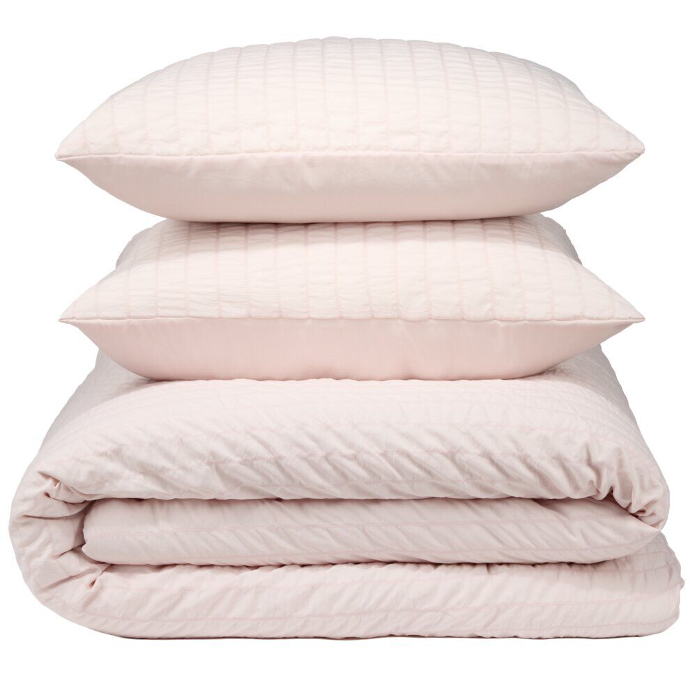 Parure de lit 2 personnes 220x240cm polyester matelassé 2 taies 63x63cm (2 modèles)