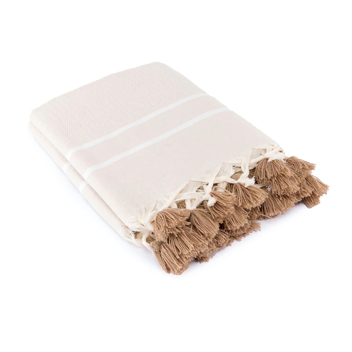 STOCKHOLM - Plaid coton  130x170 taupe clair