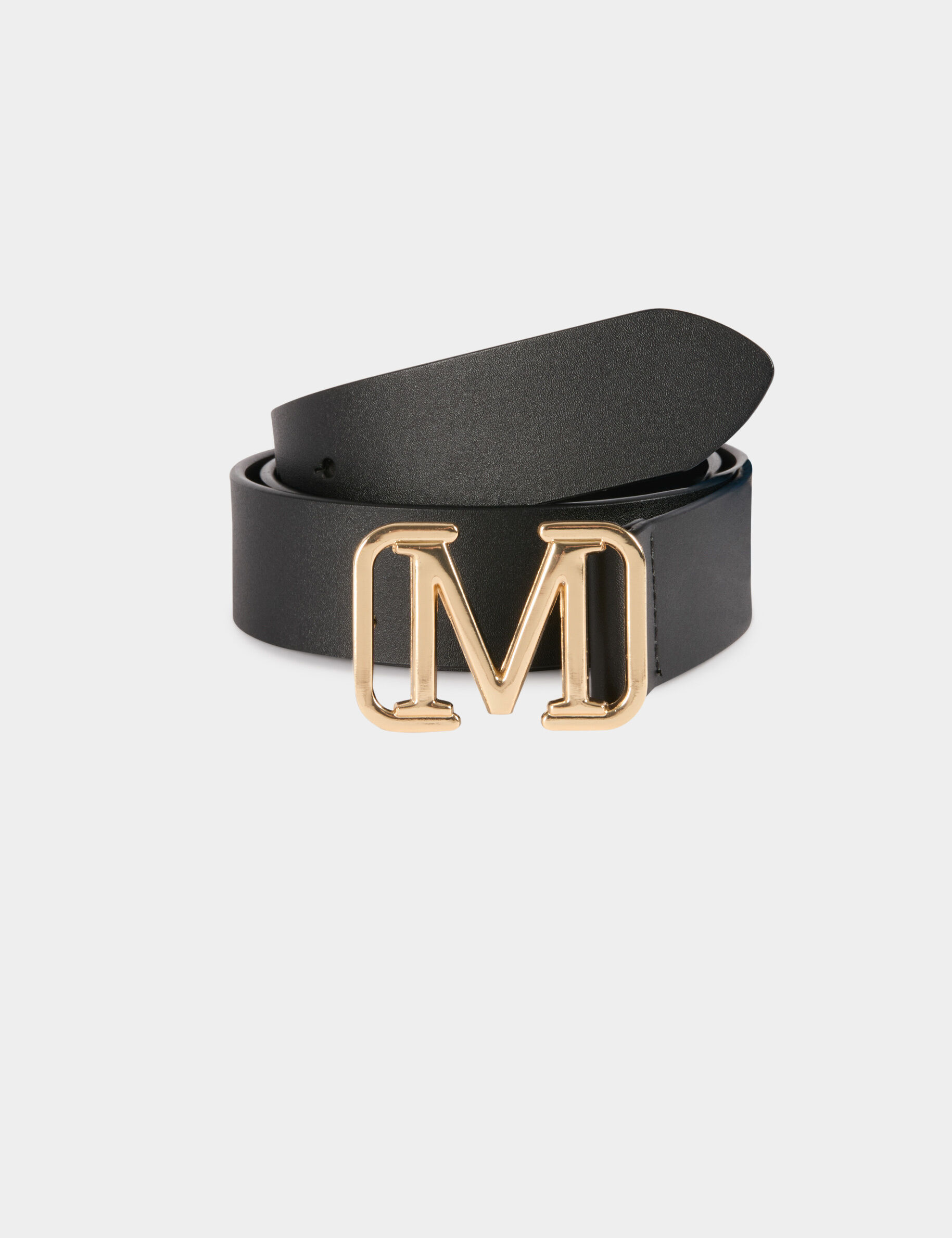 Wide Faux Leather Belt Black Women
