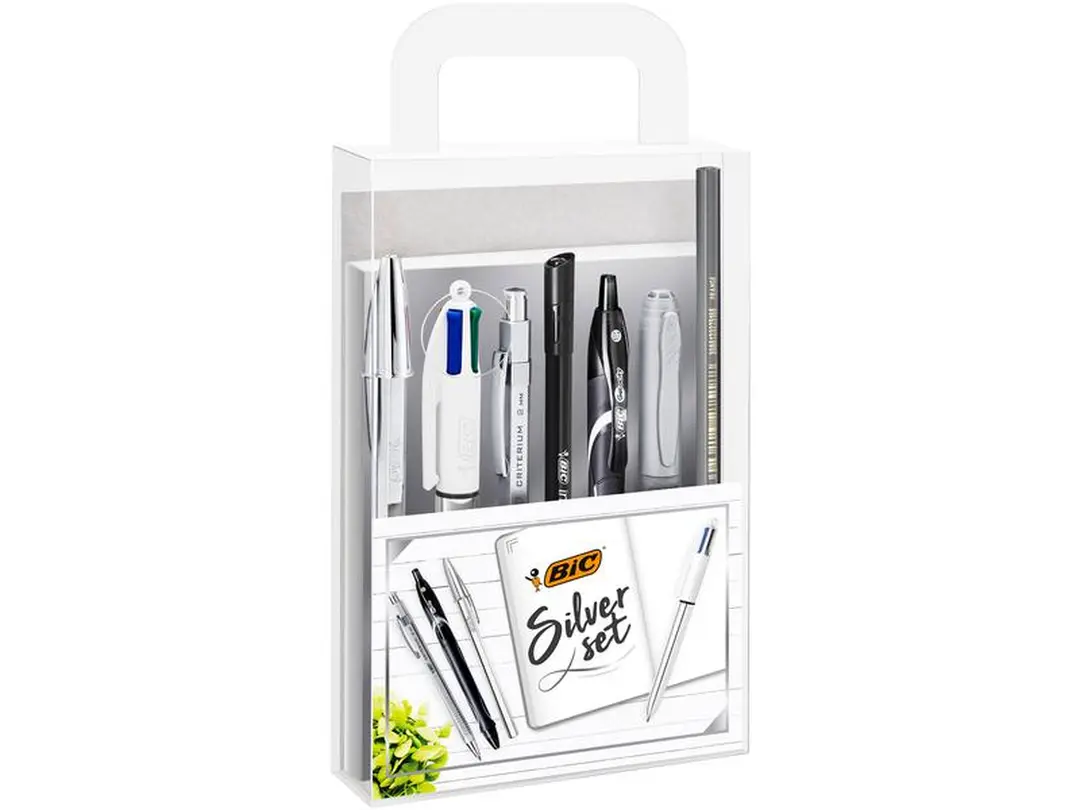 Kugelschreiber 8-teilig Silver Kit