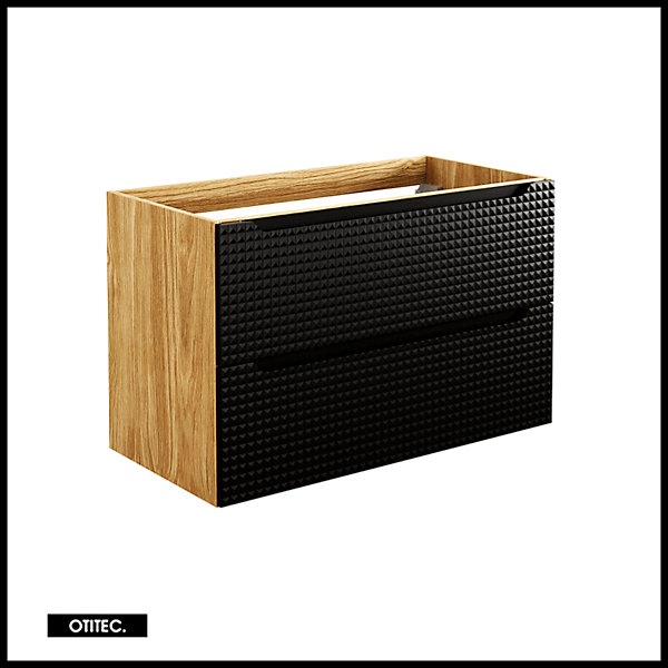 Meuble sous vasque de 90 cm - avec vasque à encastrer - 2 tiroirs - SETTA