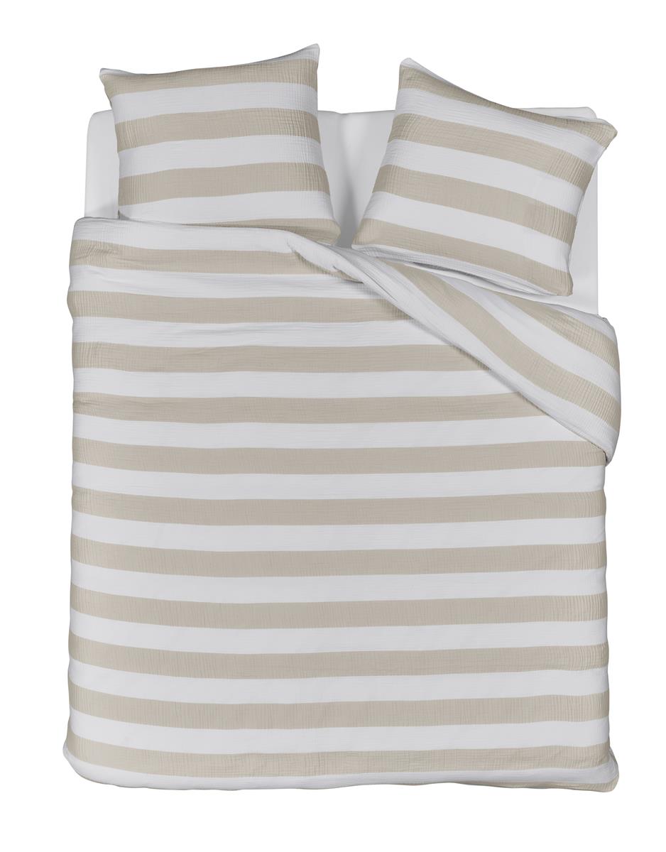 Riviera Maison dekbedovertrek Striped - 260x200/220 cm - zand