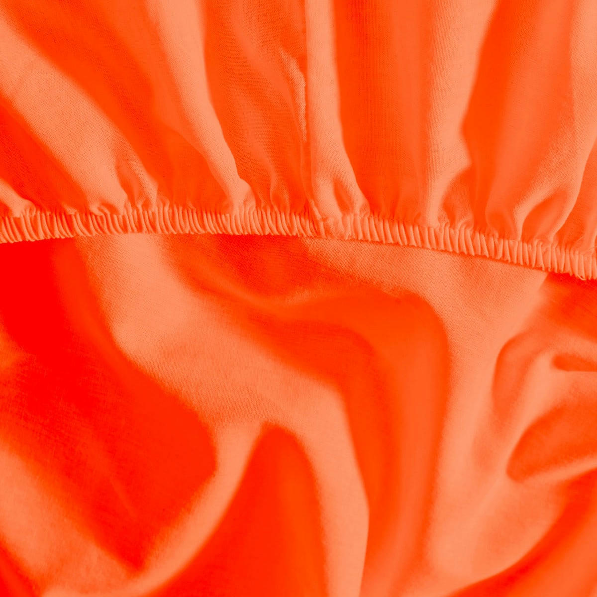 STUDIO - Drap housse en coton bonnet 30cm  corail 180x200 cm