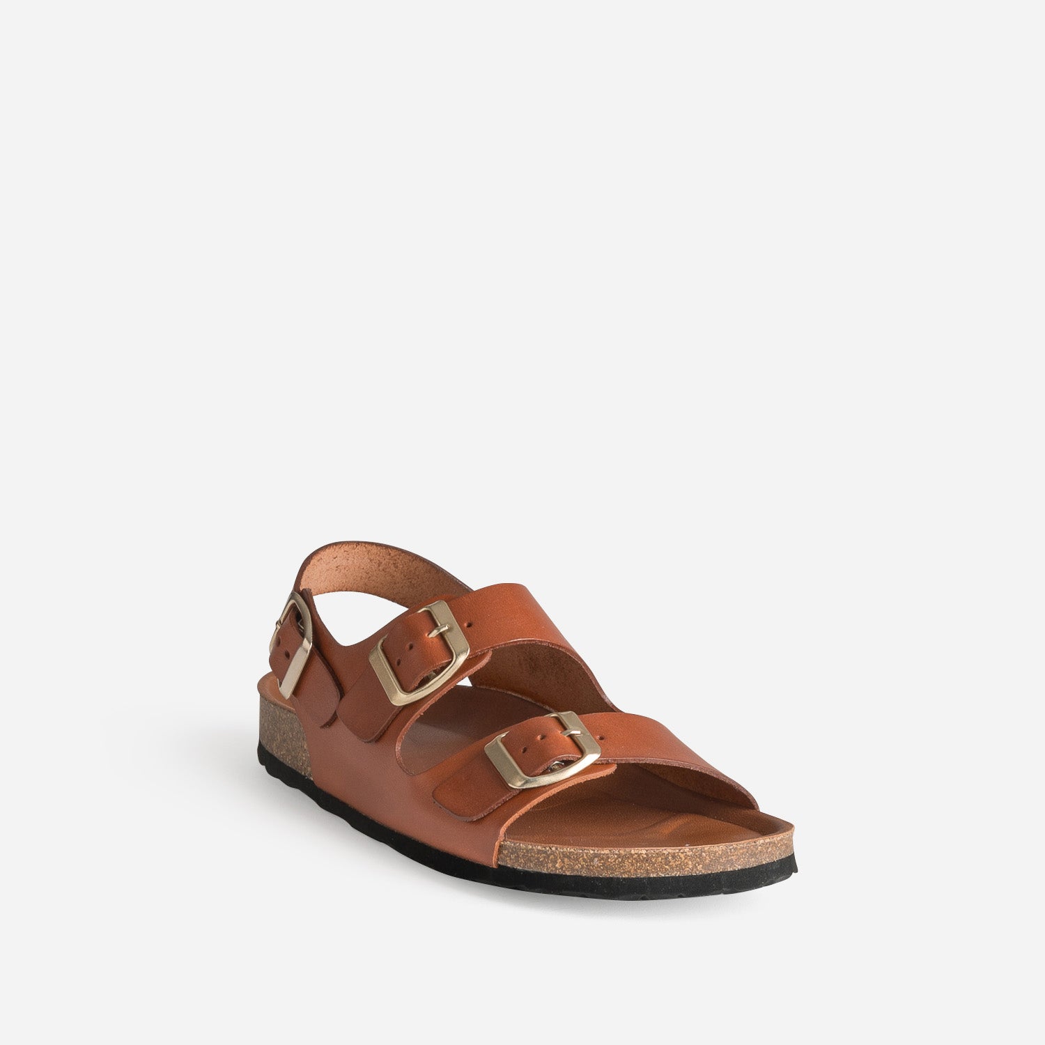 Sandale anatomique cognac cuir