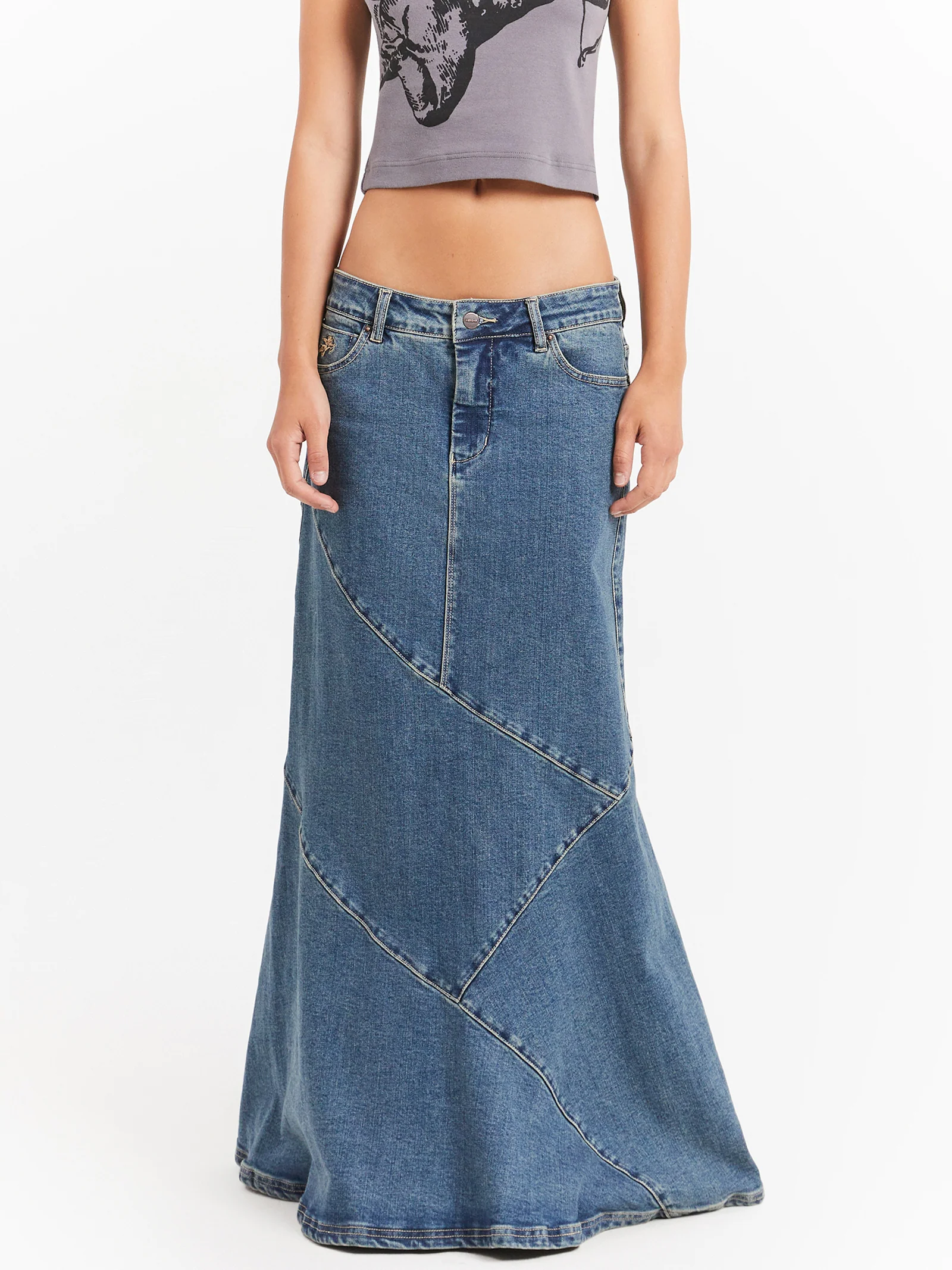 Crossroads Denim Maxi Skirt