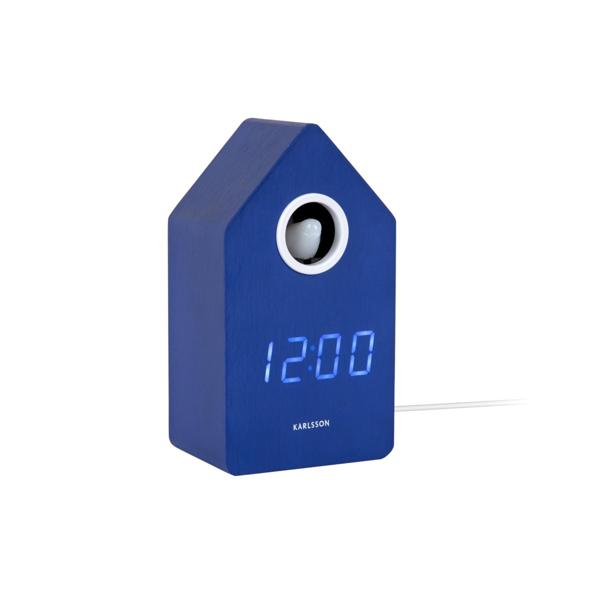 Karlsson wekker Cuckoo LED - blauw - Ø9cm